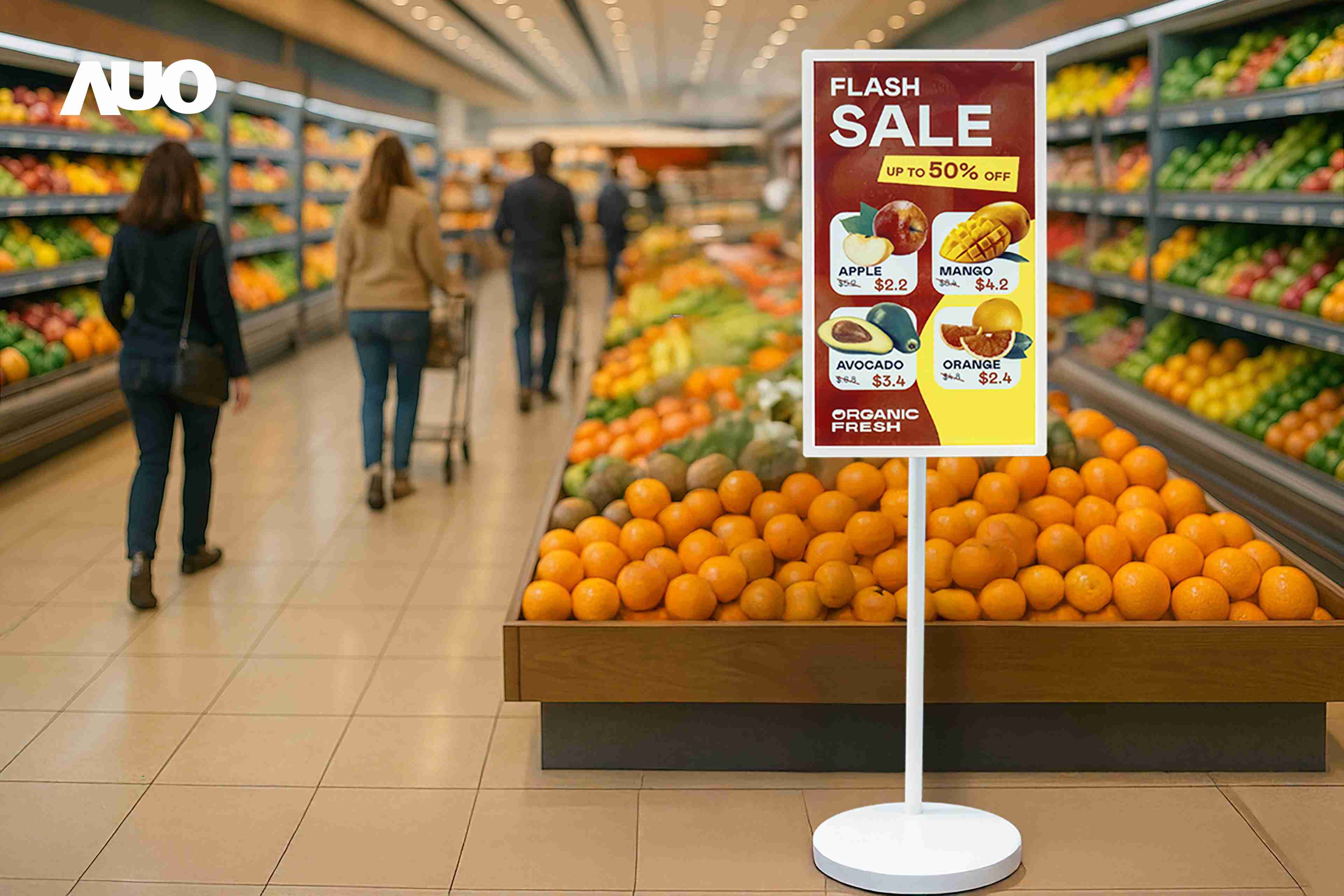 达擎首亮相低功耗、、、、全彩的〝aecoPost电子纸解决方案〞，，仅在更新画面时需要微量的电力驱动，，，无需布建电线的便捷设计，，，使其可灵活应用、、、随意置放，，并可透过云端或行动装置app，，轻松管理及排程广告内容，，，，晋升店头营销利器。。。。